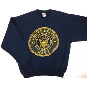 United States Navy Military Sweatshirt Blue Large